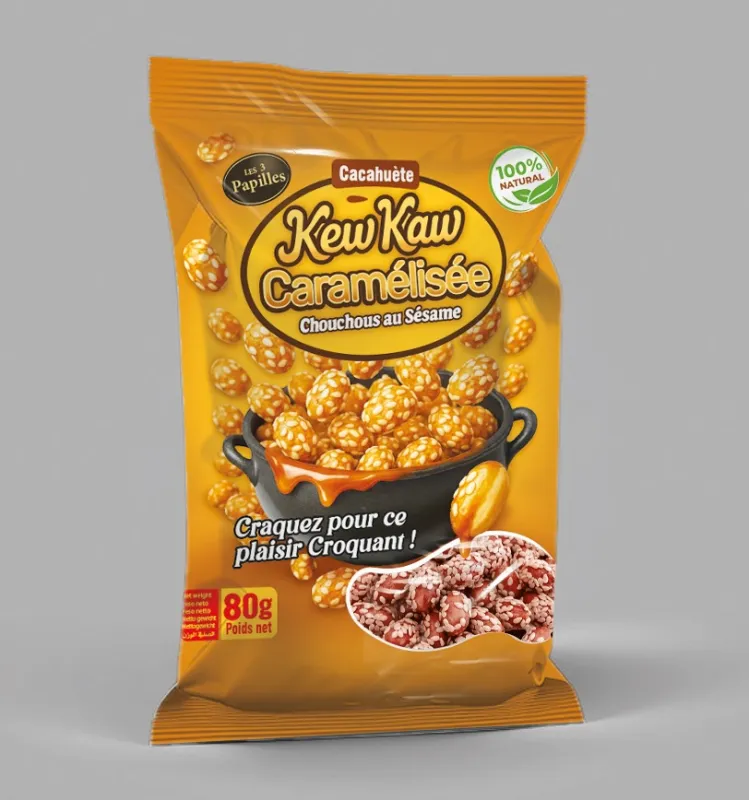 KewKaw Cacahuète caramélisé aux Graines de sésame 80g