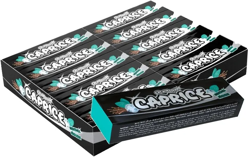 CAPRICE Chewing Gum MENTHE REGLISSE 20 paquets de 5 Tablettes