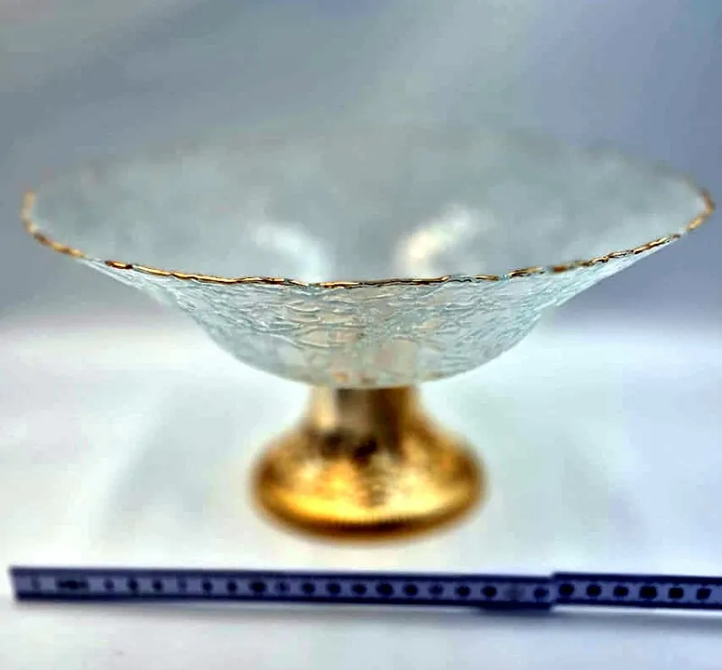 Coupe à fruit RONDE en VERRE sur pied