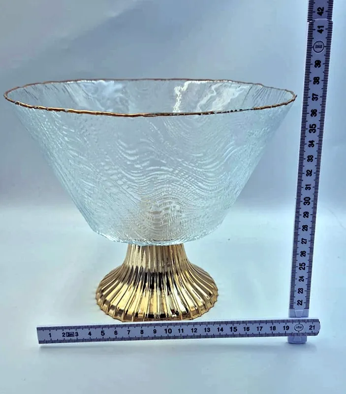 Coupe à fruit RONDE HAUTE en VERRE sur pied