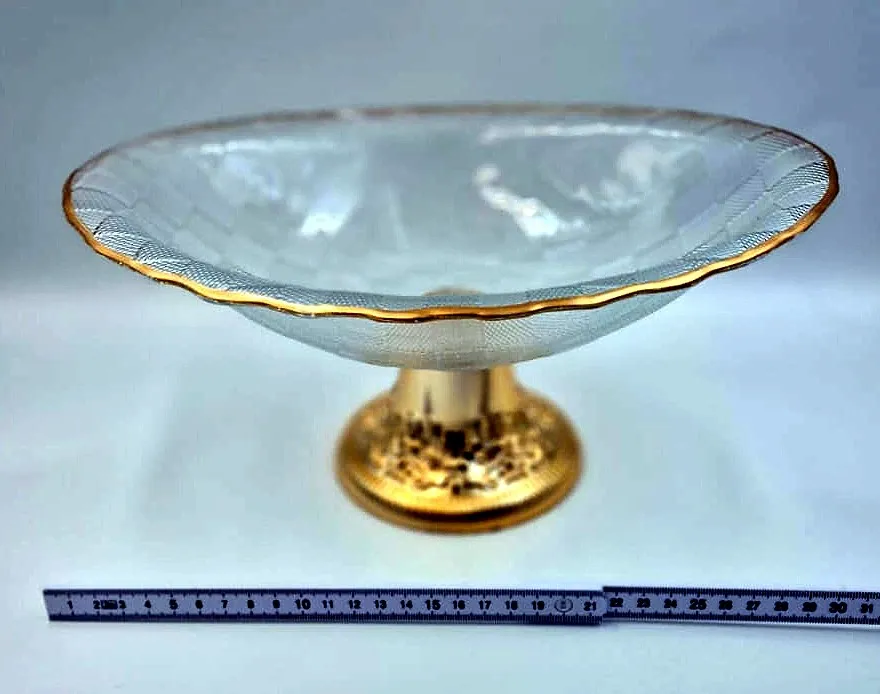 Coupe à fruit OVALE en VERRE sur pied