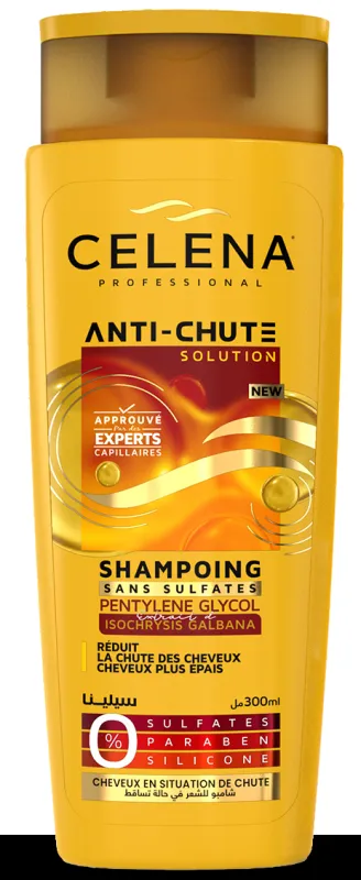 SHAMPO CELENA 300mL ANTI CHUTE
SANS SULFATES