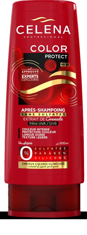APRES SHAMP 280mL CELENA CHEVEUX COLORE
SANS SULFATES