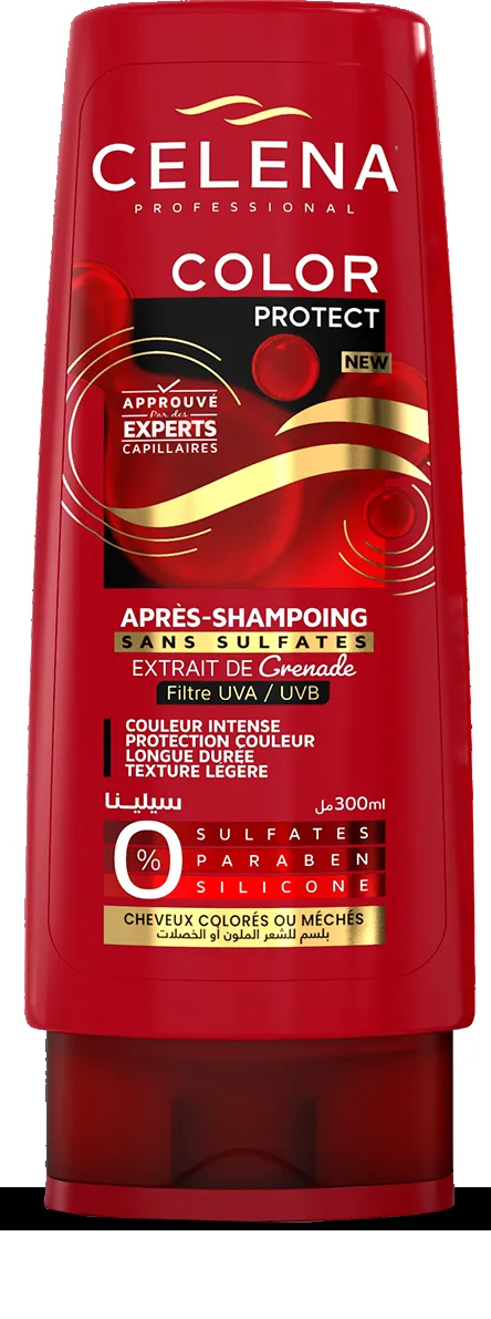APRES SHAMP 280mL CELENA CHEVEUX COLORE
SANS SULFATES