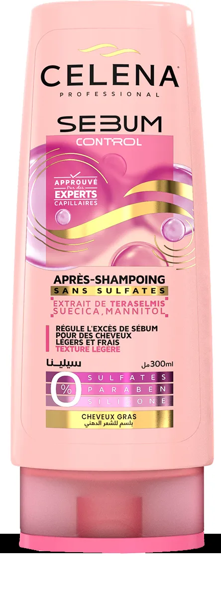 APRES SHAMP 280mL CELENA CHEVEUX GRAS
SANS SULFATES