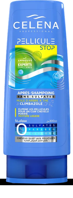 APRES SHAMP 280mL CELENA ANTIPELLICULAIRE
SANS SULFATES