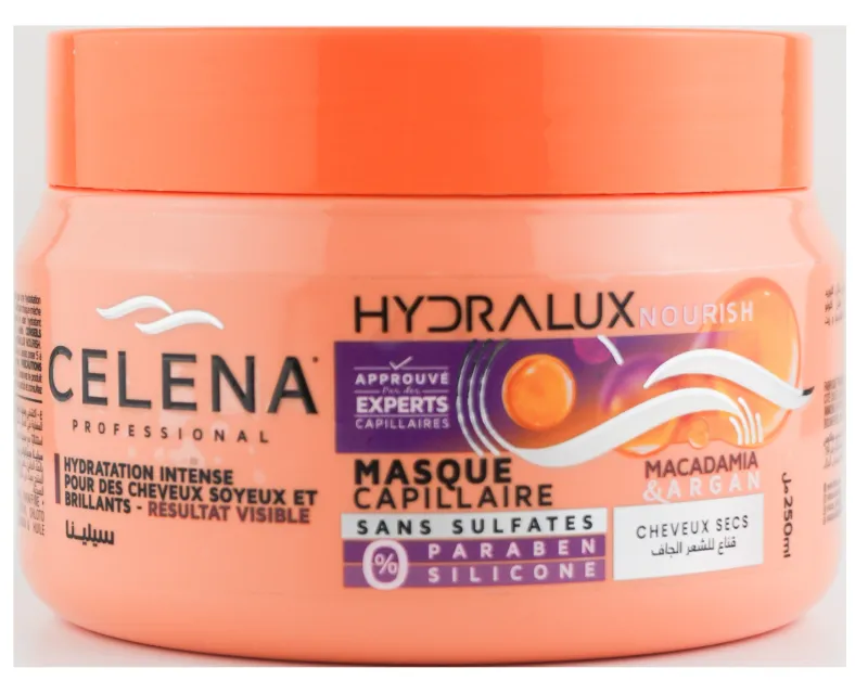 MASQUE CELENA 250mL CHEVEUX SEC
SANS SULFATES