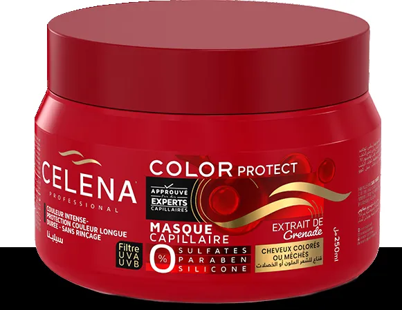 MASQUE CELENA 250mL CHEVEUX COLORE
SANS SULFATES